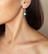Limited Edition Pastel Mint Swarovski Crystal & Sterling Silver Drop Earrings
