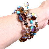 Limited Edition Tiki Bangle Wrap Bracelet made with Modern & Vintage Crystals from Swarovski, finished with 14k GF Metal