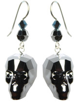 New Elegant skull earrings made with Swarovski crystal by The Karen Curtis Company