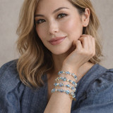 Limited Edition Aqua Blue Bangle Bracelet featuring Swarovski Crystal