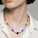 Limited Edition Sterling Silver Rainbow Chain Necklace made with Crystals From Swarovski