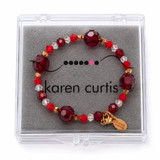 Red crystal bangle stacking bracelet with rare Swarovski in packaging