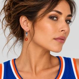 Limited Edition Petite Courtside Orange & Blue Drop Earrings featuring Rare Crystals by Swarovski