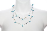 Karen Curtis Jewelry - 38" turquoise crystal and sterling silver necklace