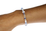 Swarovski Crystal Sapphire Blue Stackable Bracelet with Sterling Silver