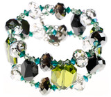Amazing green and black crystal bracelet by Karen Curtis in NYC