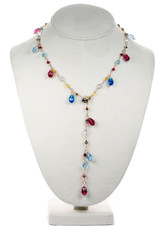 Colorful Crystal Droplet Necklace - Tiffany