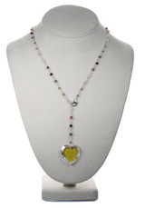 Sterling Silver Swarovski Crystal Heart Pendant Necklace - Botanical Jewelry