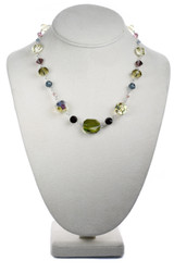 Sterling Silver Swarovski Crystal Chunky Crystal Necklace - Botanical