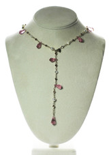 14k Gold Filled Limited Edition Modern & Vintage Swarovski Crystal Pink Spiked Necklace
