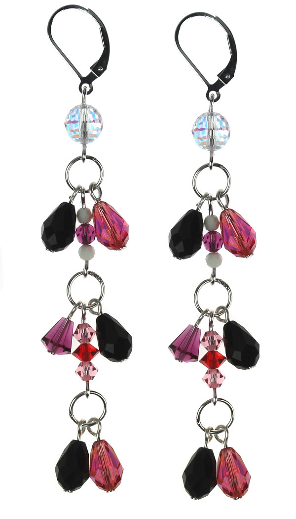 Dangling Crystal Star Handmade Drop Earrings Roaring 20s Jewelry