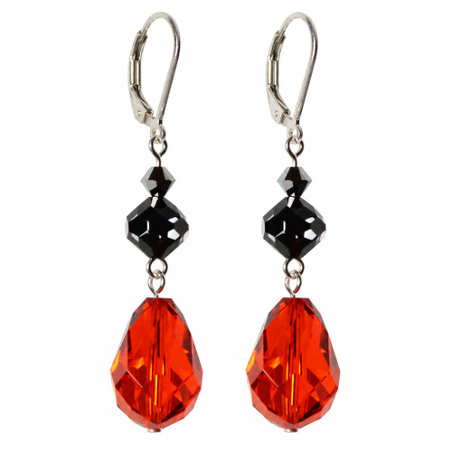 Sterling Silver Vintage Hyacinth Halloween Crystal Drop Earrings | Made with Crystals by Swarovski®