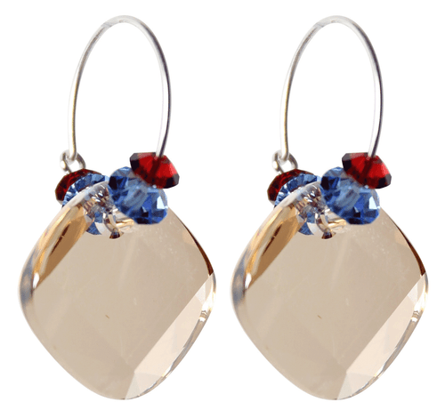 rare swarovski crystal, sterling silver hand crafted earrings