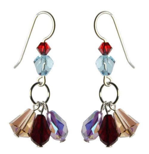 sterling silver and swarovski crystal triple drop yacht ready earring