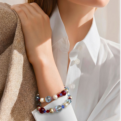Limited Edition Nautical inspired Stackable Bangle Bracelet with crystals by Swarovski