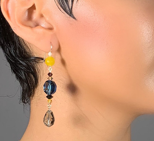 Limited Edition Sterling Silver Swarovski Crystal Statement Earrings •  Expressively Chic Collection 