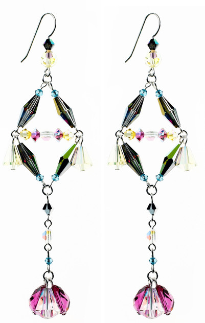 Bright cheerful earrings made with rare Swarovski crystal and sterling silver