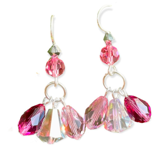 Pink Crystal Jewelry • Vintage Pink Swarovski Earrings • NYC