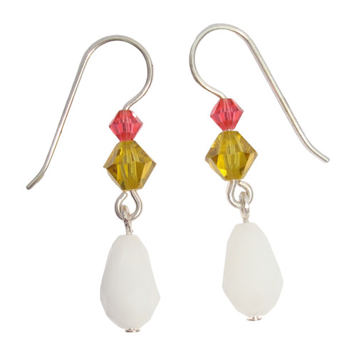 Limited Edition Sterling Silver Swarovski Crystal White Opal Drop Earrings - Avant-Garde