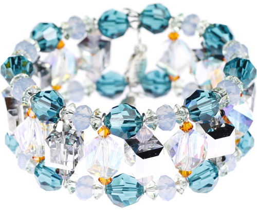 Designer cuff bracelet made with Swarovski Crystal and memory wire