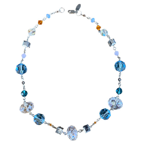 This classic and elegant necklace is a limited edition piece of jewelry by the Karen Curtis Jewelry Company in NYC with rare Swarovski crystals and sterling silver