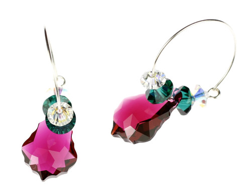 Limited Edition Swarovski Crystal Christmas Leaf Earrings