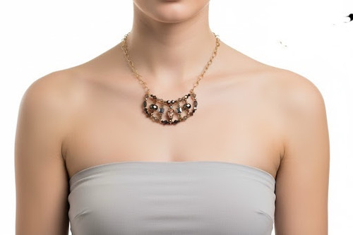 Limited Edition Swarovski Crystal Skull Necklace in 14K Gold Filled