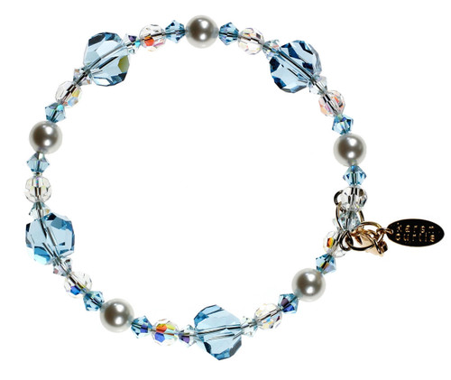 Limited Edition Aqua Blue Bangle Bracelet featuring Swarovski Crystal