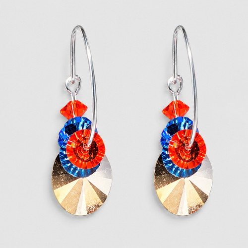 Metallic Sparkle Gameday Hoop Earrings – .925 Sterling Silver | Rare Discontinued Crystals by Swarovski®