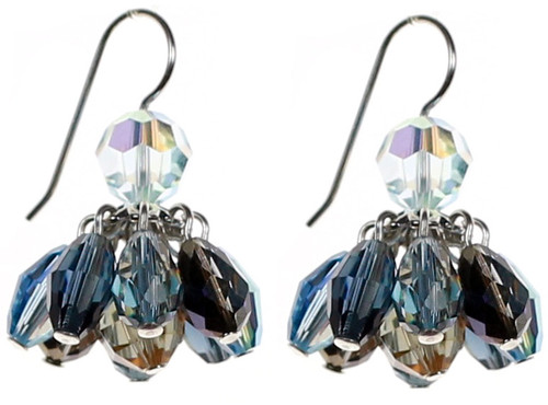 Elegant designer crystal cluster earrings by Karen Curtis NYC