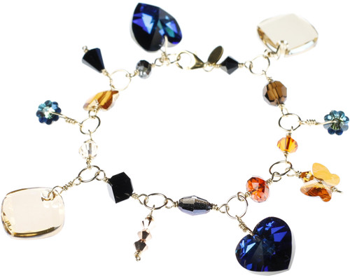 Limited edition crystal charm bracelet by the Karen Curtis Jewelry Collection in NYC