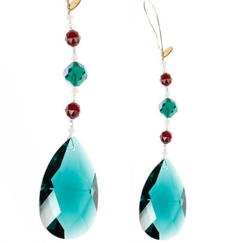 STRASS Swarovski Crystal Emerald & Red Ornament / Sun Catcher