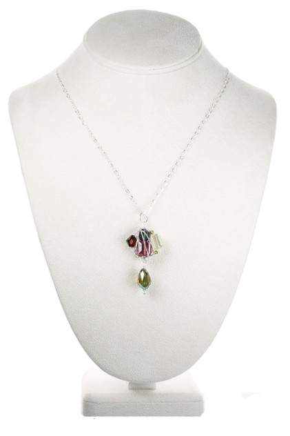 Sterling Silver, Rare Crystals by Swarovski, Limited Edition Handcrafted Cluster Pendant Necklace