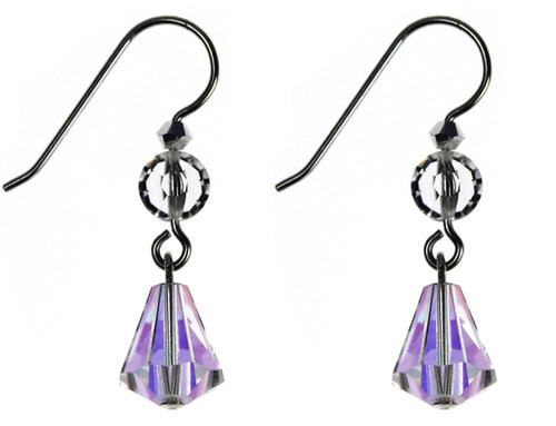 Bridal single drop earrings made with SWAROVSKI crystals and sterling silver