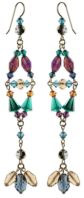 Divine style long crystal earrings