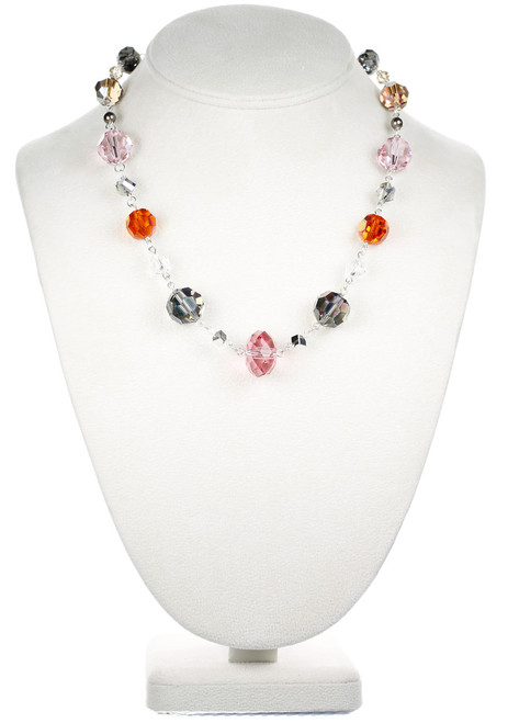 Designer hand made Necklace with Silver and Rare Crystals from Swarovski