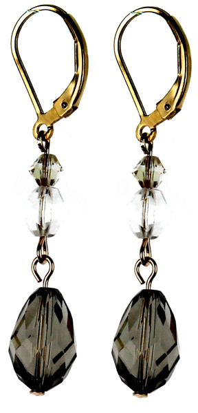 Classic Black Diamond drop earrings made with rare Swarovski Elements by Karen Curtis NYC.