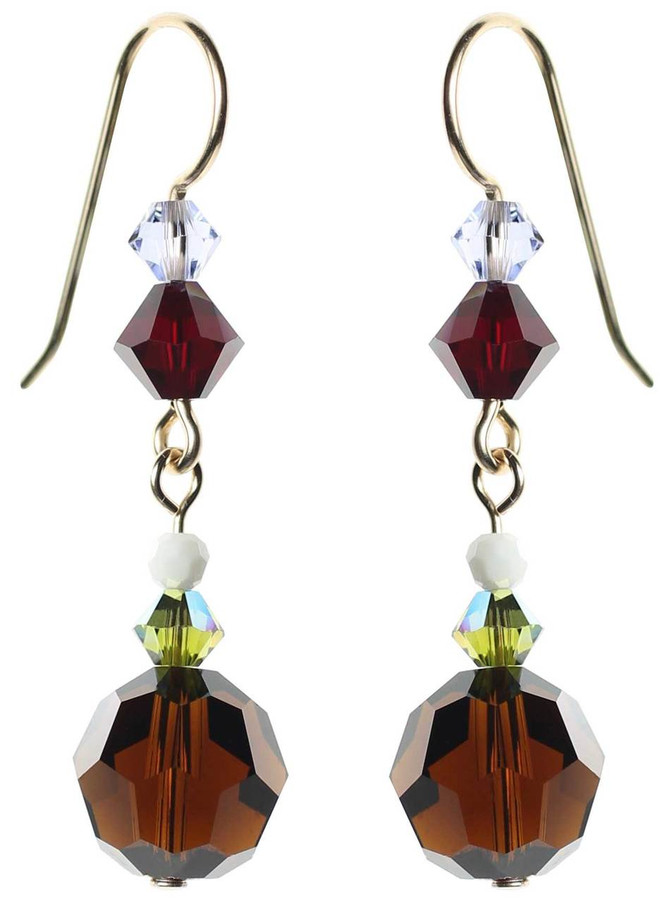 Rare Swarovski crystal mocha earrings. 14K gold filled