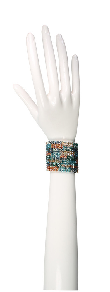 Colorful designer cuff bracelet made with Swarovski crystal