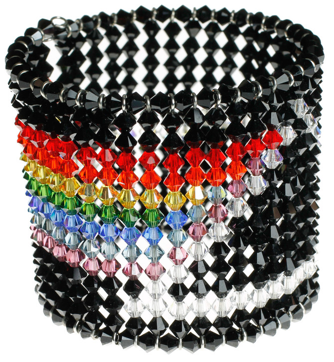 pink floyd crystal cuff bracelet