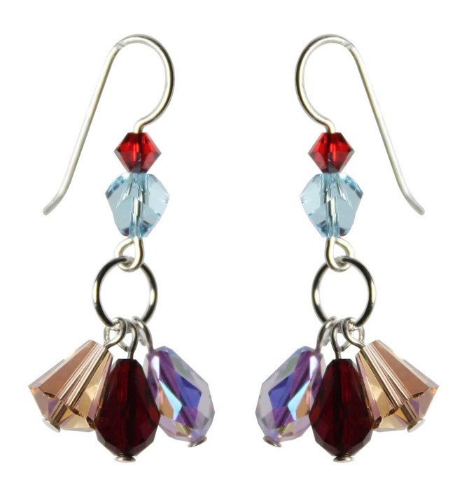 sterling silver and swarovski crystal triple drop yacht ready earring