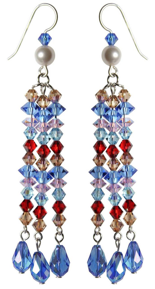 tri strand yacht earings