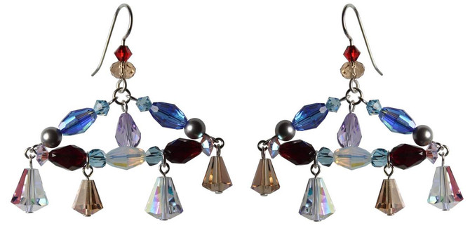 One of a Kind Sterling Silver Swarovski Crystal Chandelier Earrings • Sailing 