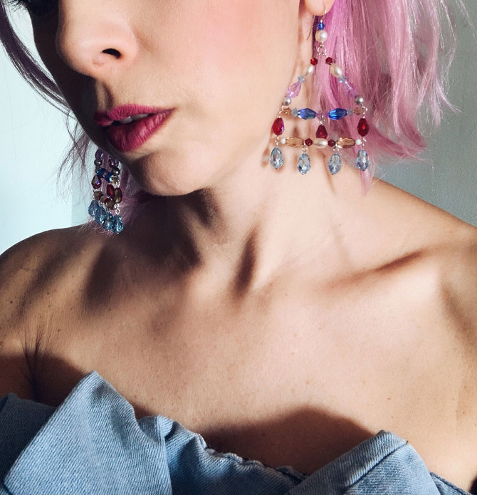 statement earrings to sailing into summer with. bold and beautiful. handcrafted in nyc with crystals by Swarovski