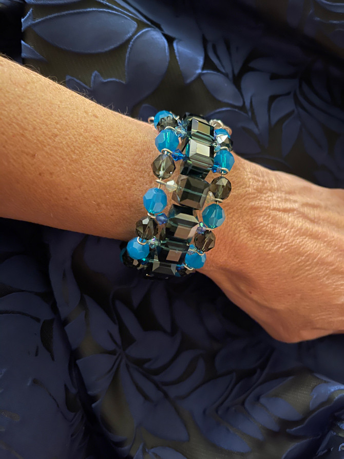 Designer crystal bracelet made with Swarovski crystal by the Karen Curtis Company in NYC