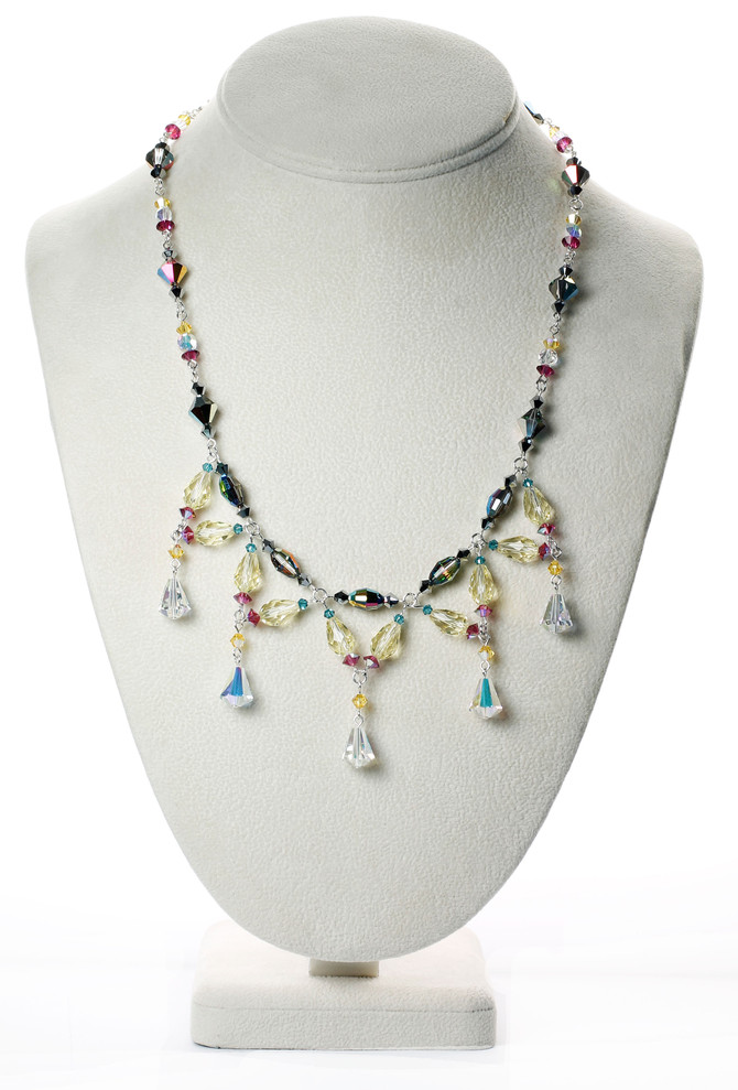 Sterling Silver Swarovski Crystal Signature Divine Style Necklace - Carnival