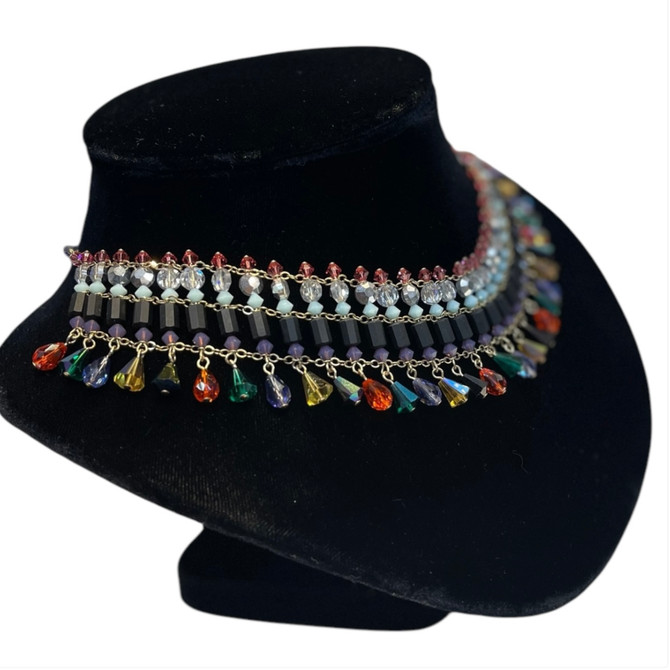 14k gold filled Swarovski Crystal One of a Kind Magical Collar Glamour Necklace 