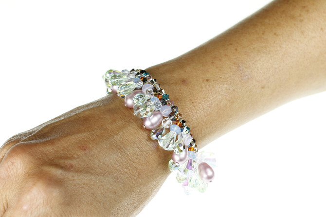 Fancy Crystal bracelet for special occasions and elegant events by designer karen curtis 