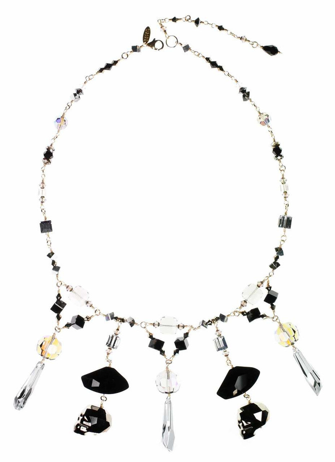 crystal skull necklace made with rare vintage crystals beads