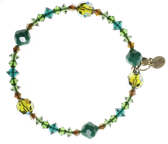 Green Crystal bracelet... Crystals from Swarovski by designer karen curtis 